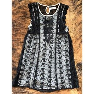 Abercrombie & Fitch Dress Women XS Black Floral Burnout Velvet Fairy Grunge